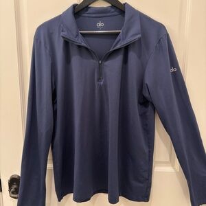 ALO Yoga Men's Zip Up Sweater - Navy Blue